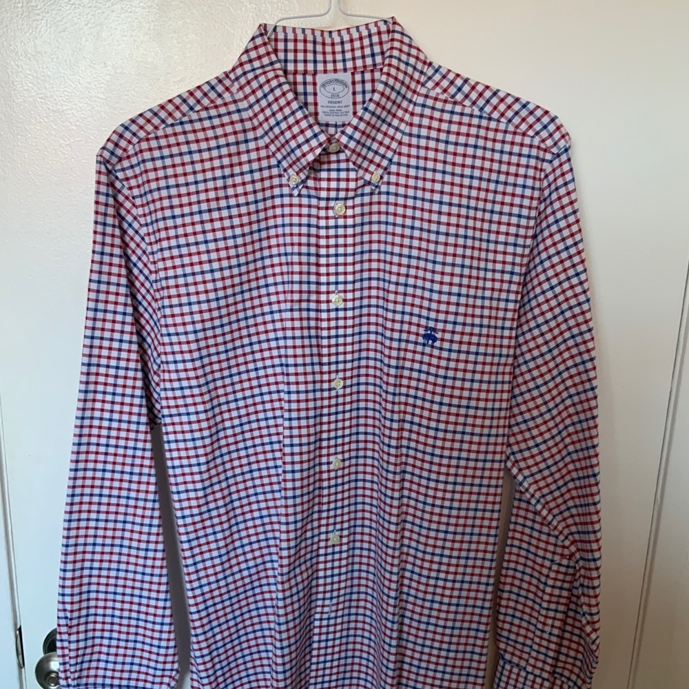 Brooks Brothers Red/White/Blue Plaid Button Down
